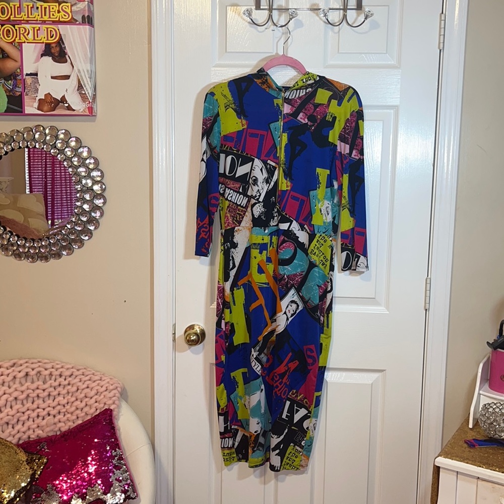 Magazine Printed Dress